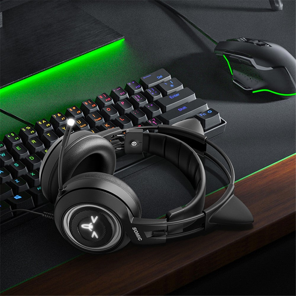 SOMIC G951USB Gaming Hovedtelefon USB Kablet Over-ear Computer Headset