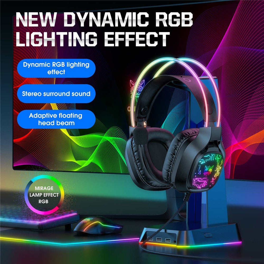 ONIKUMA X22 Over-Ear RGB Gaming Headset with Noise-Canceling Microphone