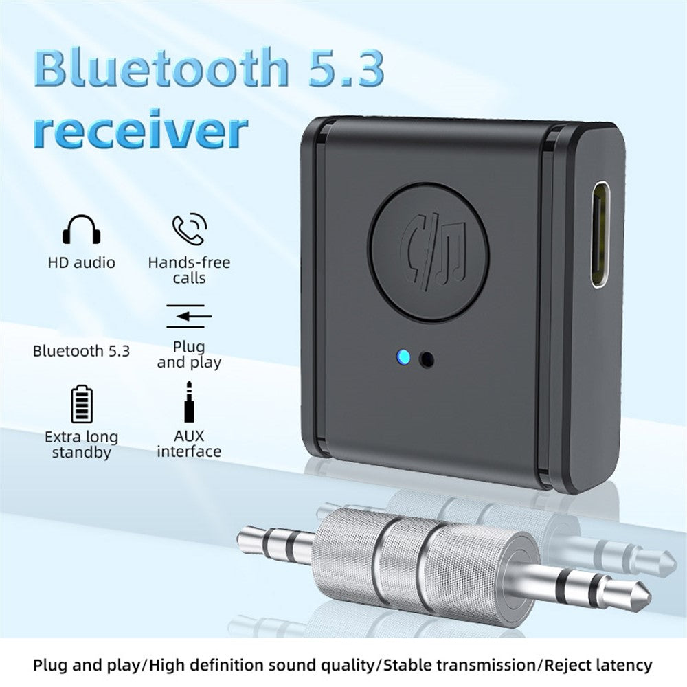 B1 3.5mm Car Audio Adapter HiFi Sound Hand-Free Call Bluetooth-compatible 5.3 AUX Receiver