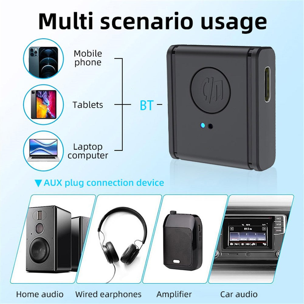 B1 3.5mm Car Audio Adapter HiFi Sound Hand-Free Call Bluetooth-compatible 5.3 AUX Receiver