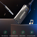 UGREEN Car Bluetooth-compatible 5.0 Adapter USB to 3.5mm Aux Audio Music Wireless Receiver Hands-free Adapter