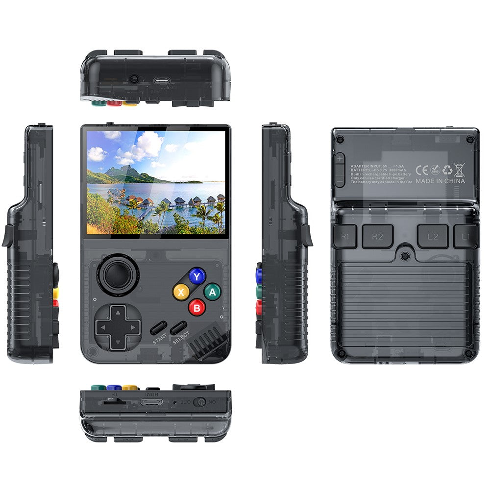 AMPOWN M19 3.5-inch IPS Screen Retro Handheld Game Console 3D Rocker Arcade Gamepad (English Version), with 64G TF Card