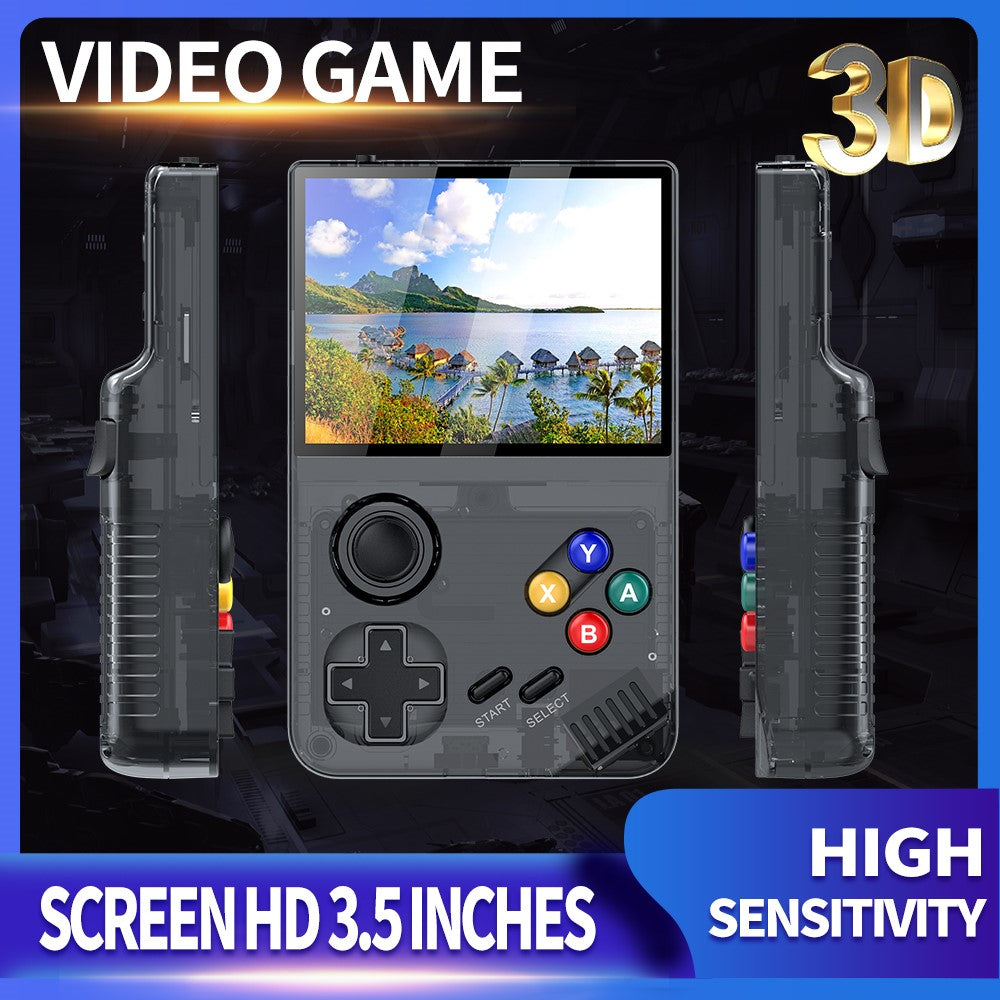 AMPOWN M19 3.5-inch IPS Screen Retro Handheld Game Console 3D Rocker Arcade Gamepad (English Version), with 128G TF Card