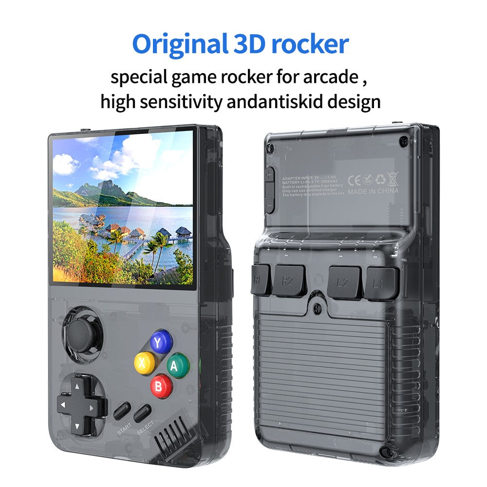AMPOWN M19 3.5-inch IPS Screen Retro Handheld Game Console 3D Rocker Arcade Gamepad (English Version), with 128G TF Card