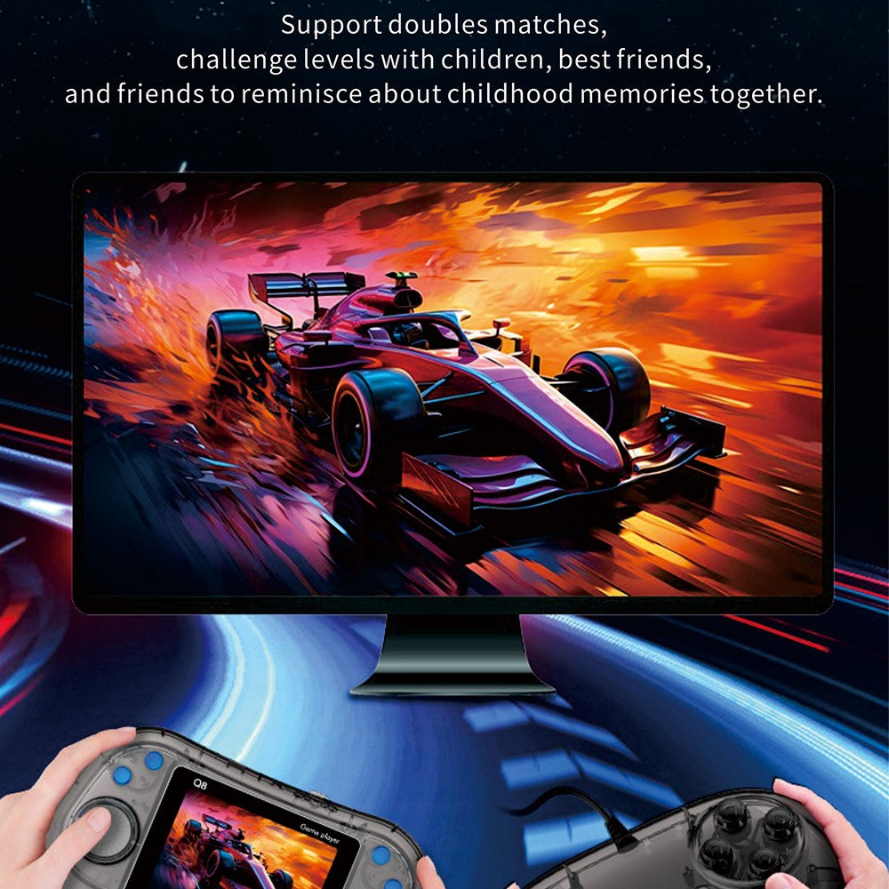 Q8 Retro Game Console with Handheld Controller Built-in 800 Games for 2 Players