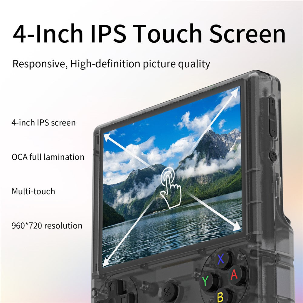 ANBERNIC RG406V Håndholdt Spillekonsol 4 tommer 960*720P IPS Touchskærm 128G Android 13 Spillekonsol med 128G Kort
