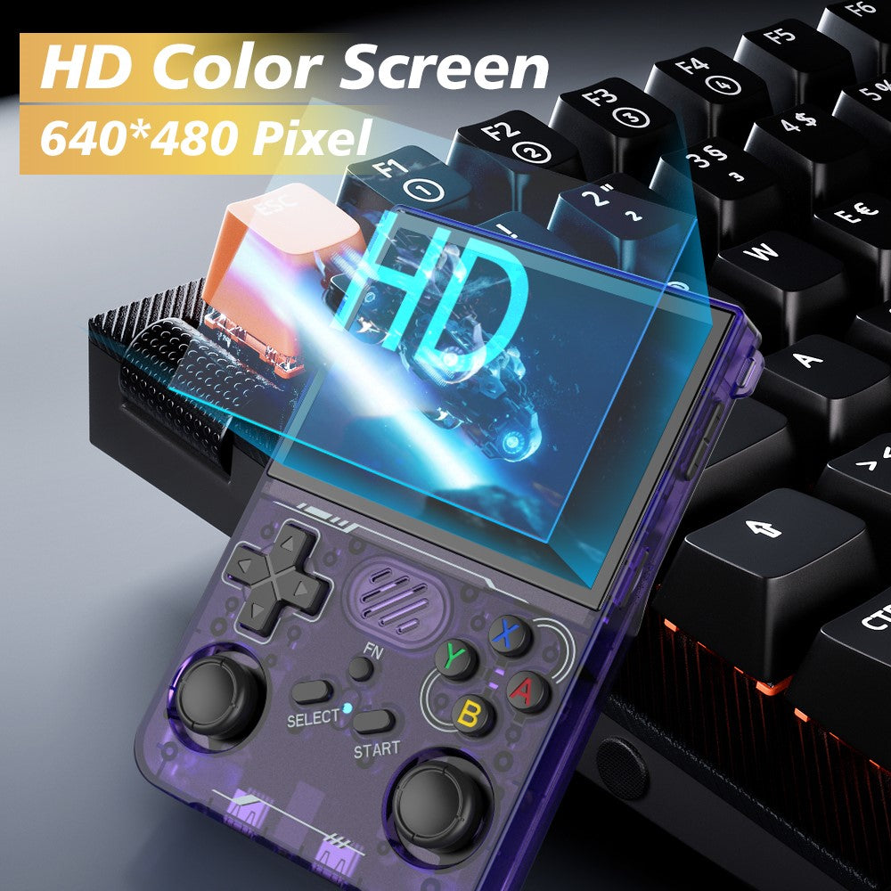 R36xx Handheld Game Console 3.5 Inch Screen Retro Arcade Gaming Controller, WiFi Version / 64G TF Card