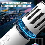 K20 2 in 1 Karaoke Microphone Wireless Bluetooth-Compatible Speaker with Colorful LED Light