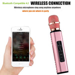 K6 2-i-1 trådløs mikrofon Bluetooth-kompatibel højttaler med LED-lys HiFi-lyd Rumklangseffekt Karaokemaskine