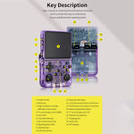 R36s Open Source Handheld Game Console 3.5 Inch HD Screen Portable Retro Gamepad with PSP Emulator, 64GB Card