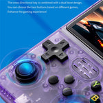 R36s Open Source Handheld Game Console 3.5 Inch HD Screen Portable Retro Gamepad with PSP Emulator, 64GB Card