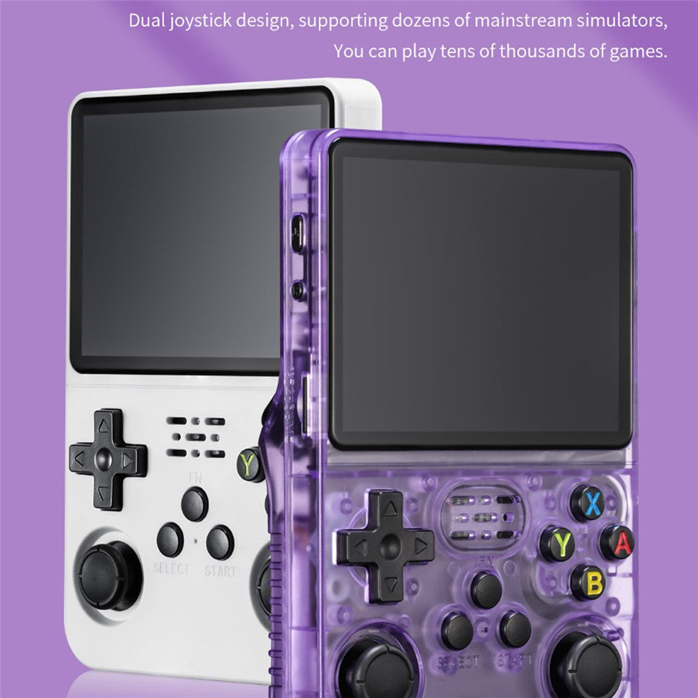 R36s Open Source Handheld Game Console 3.5 Inch HD Screen Portable Retro Gamepad with PSP Emulator, 64GB Card
