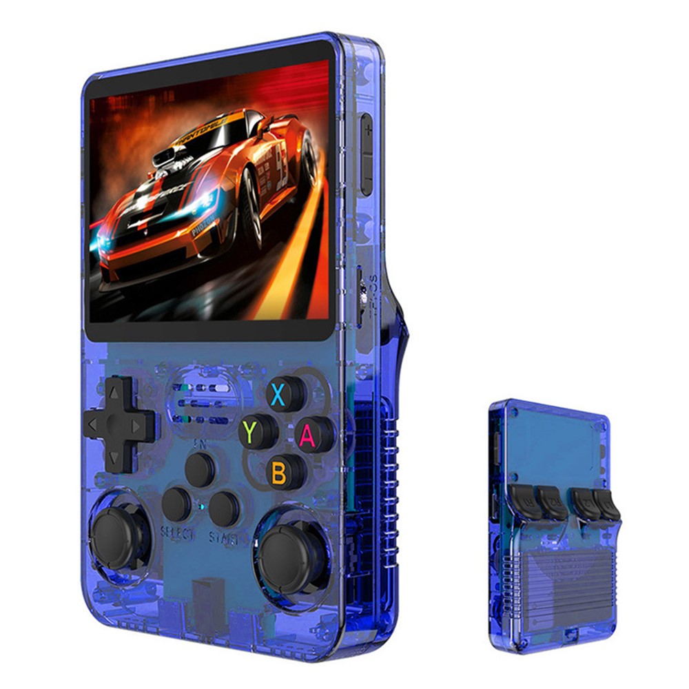 R36s Open Source Handheld Game Console 3.5 Inch HD Screen Portable Retro Gamepad with PSP Emulator, 64GB Card