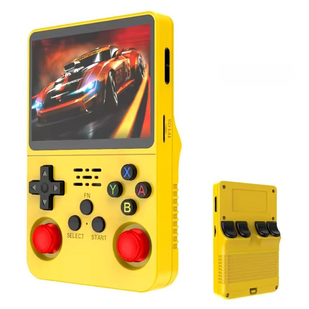 R36s Open Source Handheld Game Console 3.5 Inch HD Screen Portable Retro Gamepad with PSP Emulator, 64GB Card