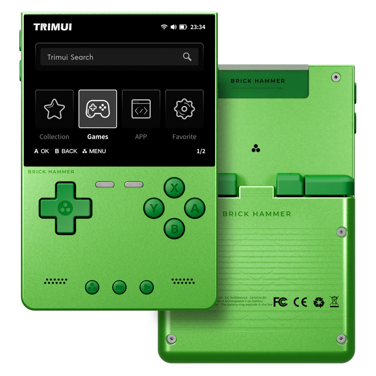 TRIMUI BRICK Hammer Handheld Video Game Console 3.2 Inch IPS Screen Retro Arcade Gamepad, with 256GB Card