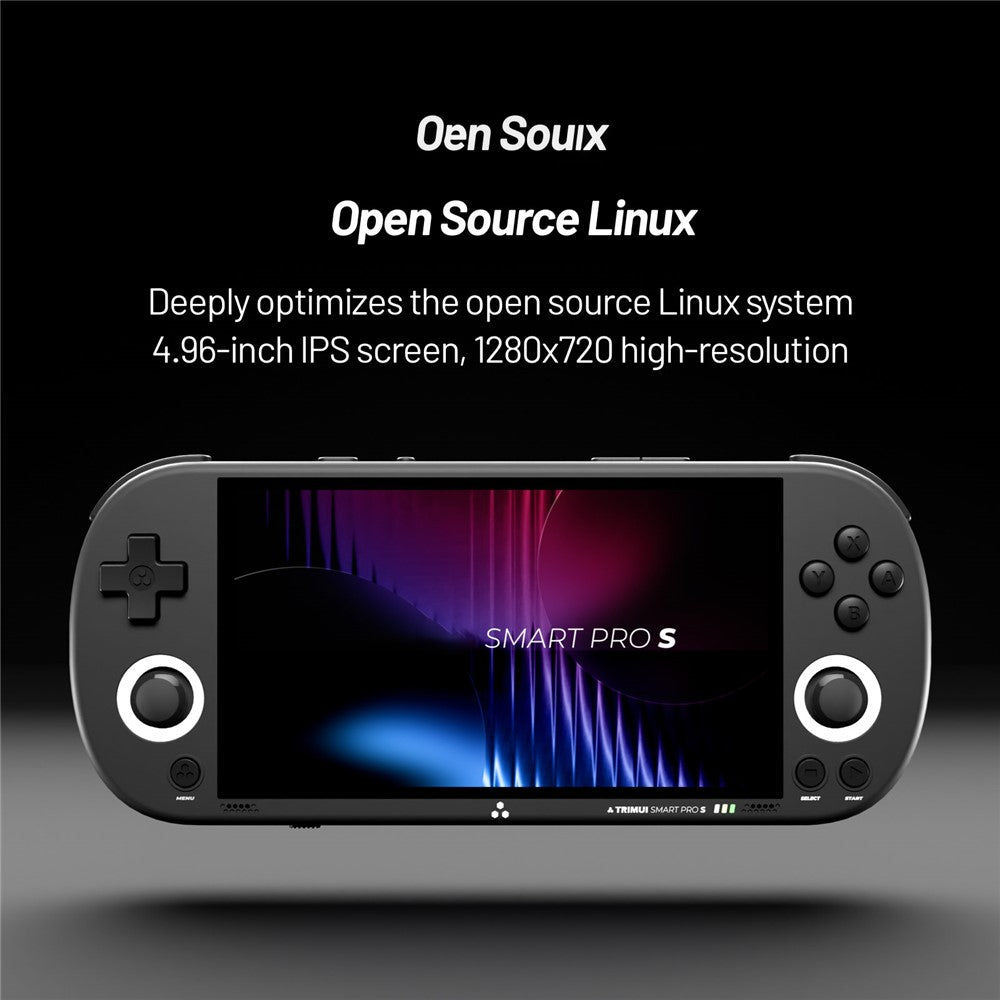 TRIMUI Smart Pro S TG5050 4,96 tommer IPS-skærm Retro Spillekonsol Bluetooth-kompatibel Håndholdt Spillekonsol, 64GB Kort