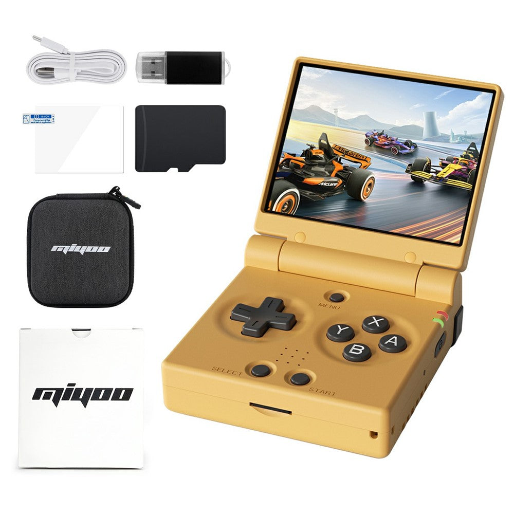 MIYOO Mini Flip Retro Håndholdt Spillekonsol Flip Design Open Source Bærbar Gamepad med 64 GB TF-kort