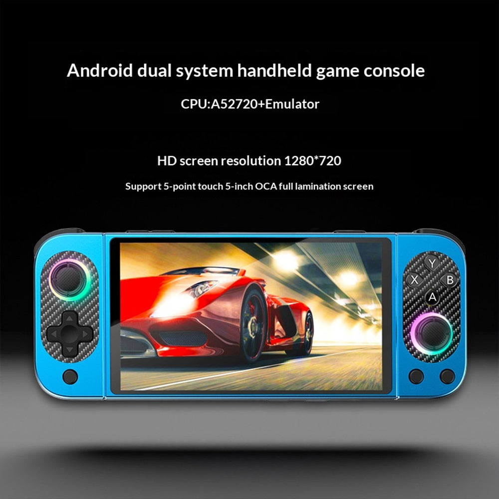 D50MAX Retro Gamepad without TF Card 5 Inch IPS Touch Screen Android Handheld Gaming Console with RGB Light