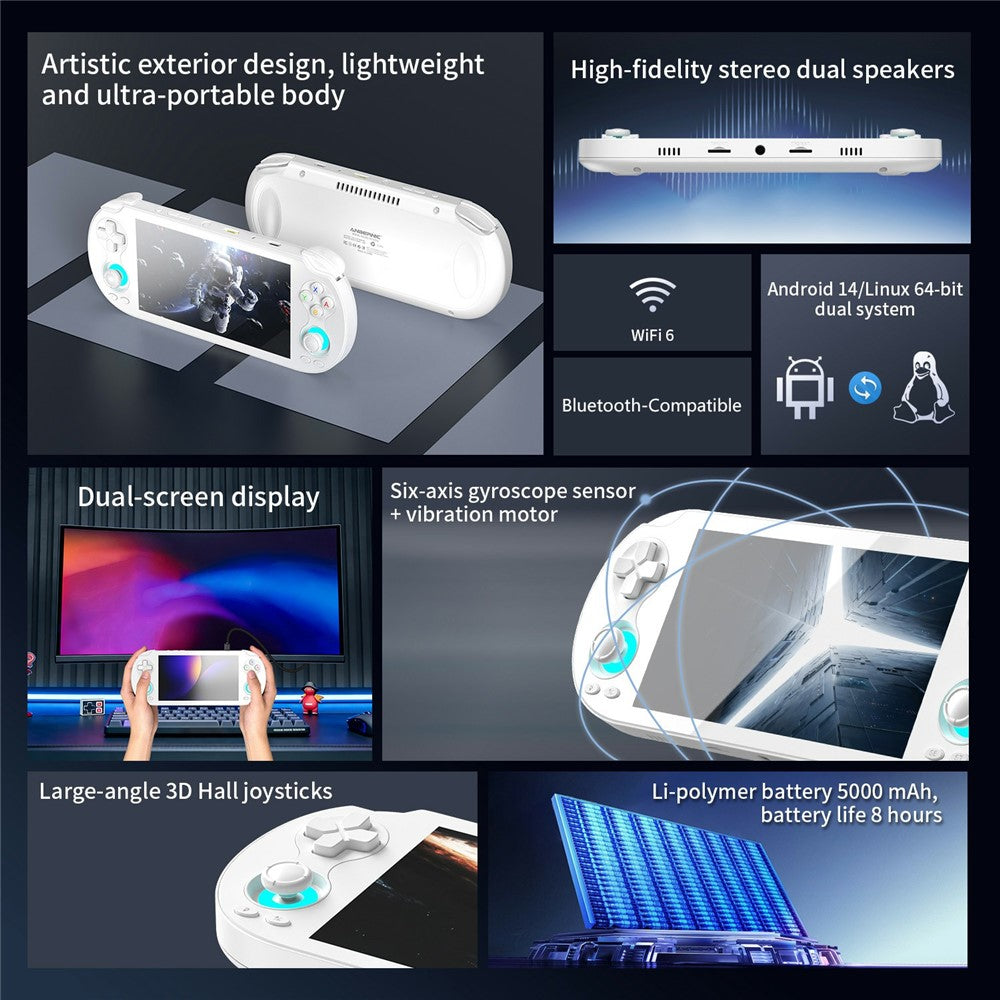 ANBERNIC RG VITA Pro Android 14 Linux Håndholdt Spillekonsol Indbygget 4GB+64GB Streaming Kompetitiv Gaming Maskine med 16GB Systemkort