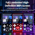 X36 Ultra Håndholdt Spillekonsol Android 10.0 4,2 tommer IPS 1GB+8GB RGB Joystick Retro Videospiller til YouTube TikTok Gaming