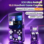 X36 Ultra Håndholdt Spillekonsol Android 10.0 4,2 tommer IPS 1GB+8GB RGB Joystick Retro Videospiller til YouTube TikTok Gaming
