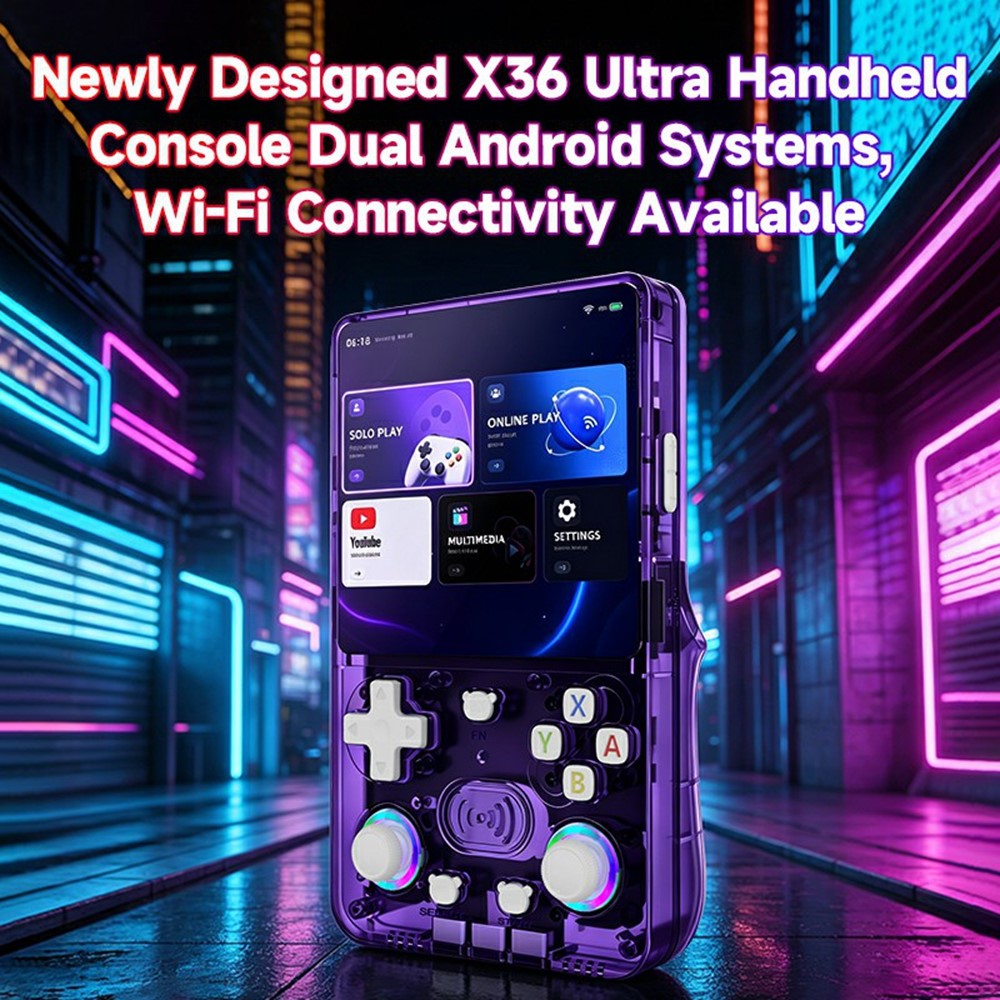 X36 Ultra Håndholdt Spillekonsol Android 10.0 4,2 tommer IPS 1GB+8GB RGB Joystick Retro Videospiller til YouTube TikTok Gaming