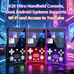 X36 Ultra Håndholdt Spillekonsol Android 10.0 4,2 tommer IPS 1GB+8GB RGB Joystick Retro Videospiller til YouTube TikTok Gaming