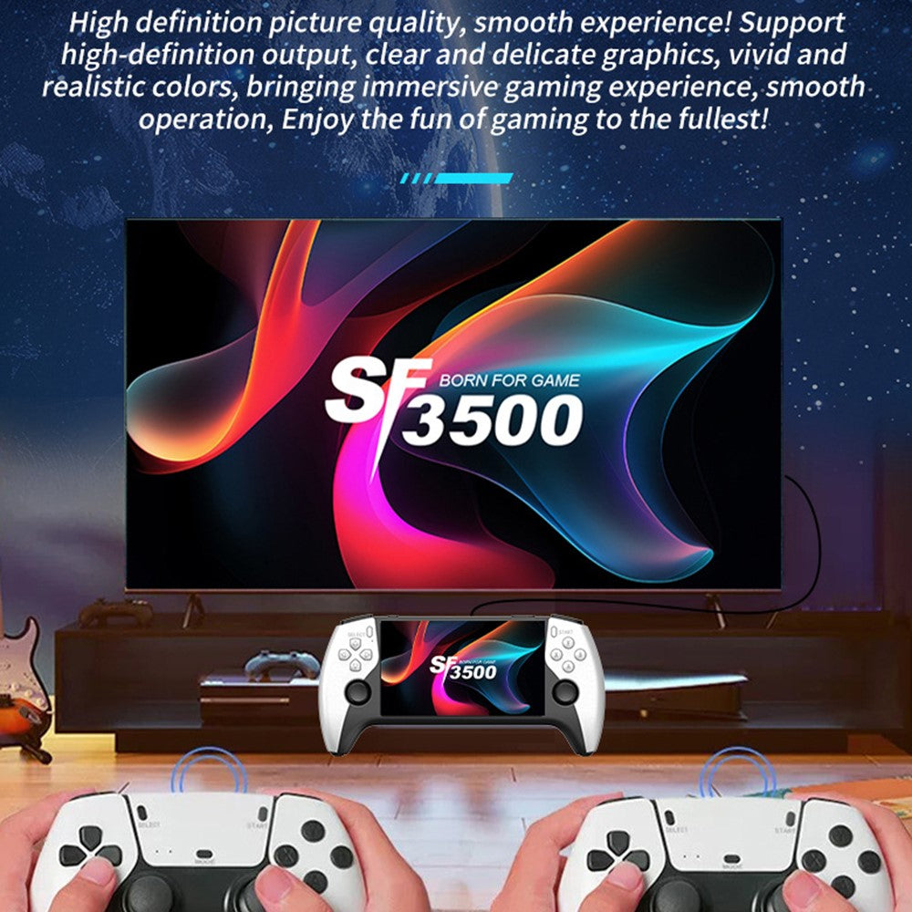 SF3500 Retro Håndholdt Spillekonsol 5 Tommer IPS Skærm HD TV Output Dobbelt Joystick Bærbar Gaming Enhed