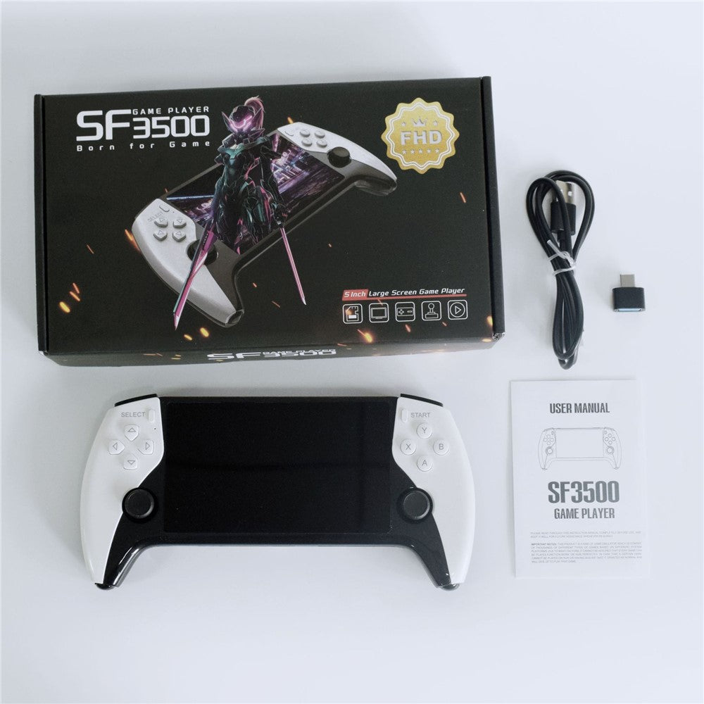 SF3500 Retro Håndholdt Spillekonsol 5 Tommer IPS Skærm HD TV Output Dobbelt Joystick Bærbar Gaming Enhed