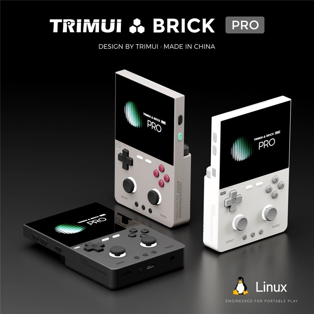TRIMUI Brick Pro Handheld Game Console with 64GB TF Card Dual Hall Joysticks 3.95 inch IPS Screen Linux Retro Gamepad