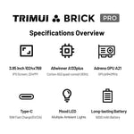 TRIMUI Brick Pro Handheld Game Console with 64GB TF Card Dual Hall Joysticks 3.95 inch IPS Screen Linux Retro Gamepad