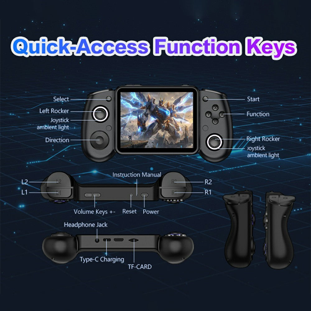 AISLPC RG43H Pro Handheld Game Console with 128GB TF Card 4.3 Inch IPS Screen Dual System RK3562 Quad Core WiFi RGB Joystick
