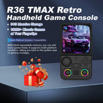 AISLPC R36T MAX retro-spillekonsol med 64GB TF-kort 4,0 tommer IPS buet skærm dobbelte 3D-joysticks RGB WiFi håndholdt gamepad