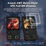 AISLPC R36T MAX retro-spillekonsol med 64GB TF-kort 4,0 tommer IPS buet skærm dobbelte 3D-joysticks RGB WiFi håndholdt gamepad