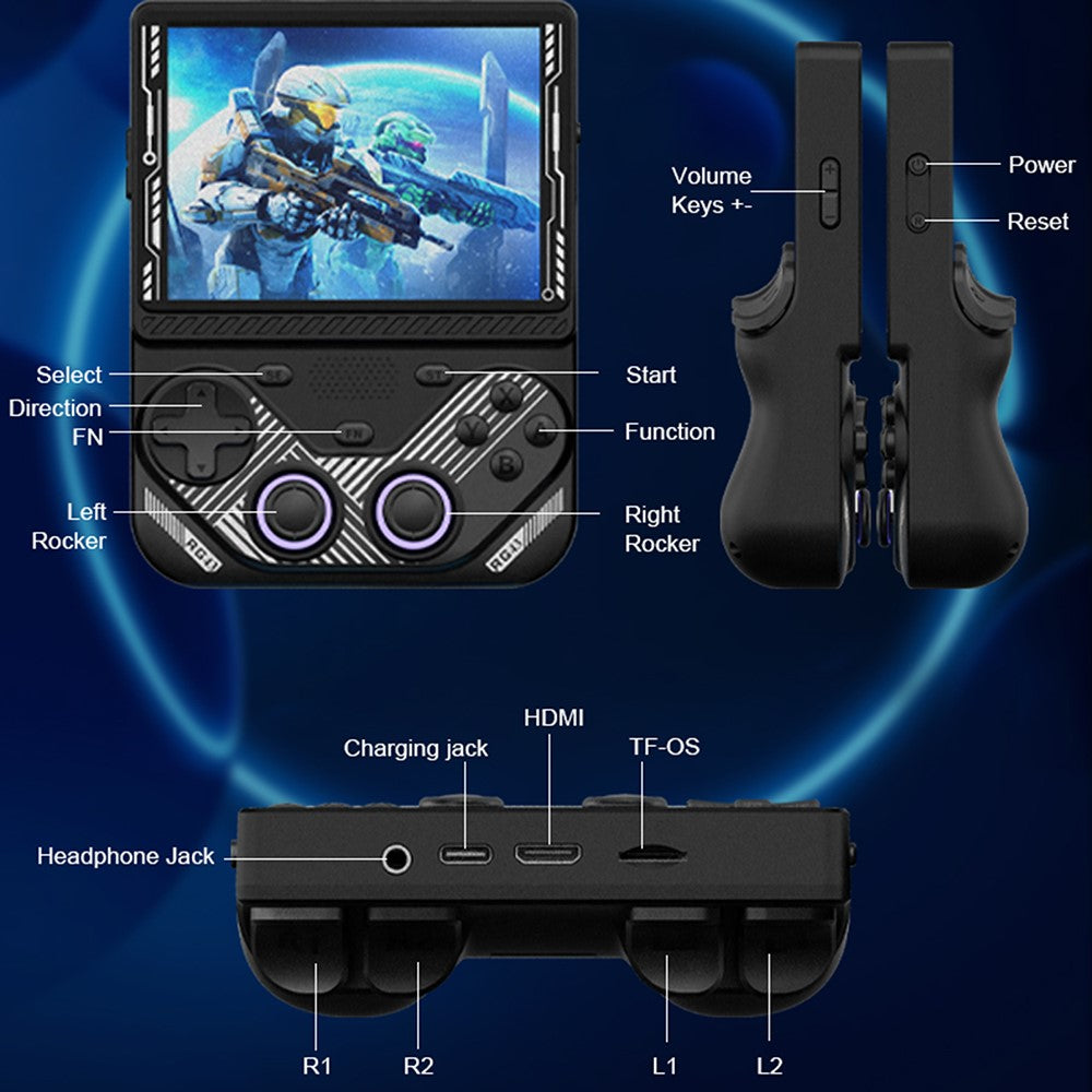 AISLPC RG43V PRO Handheld Game Console without TF Card RK3562 Quad Core 4.3 Inch IPS HD Screen 4000mAh Battery Dual Band WiFi