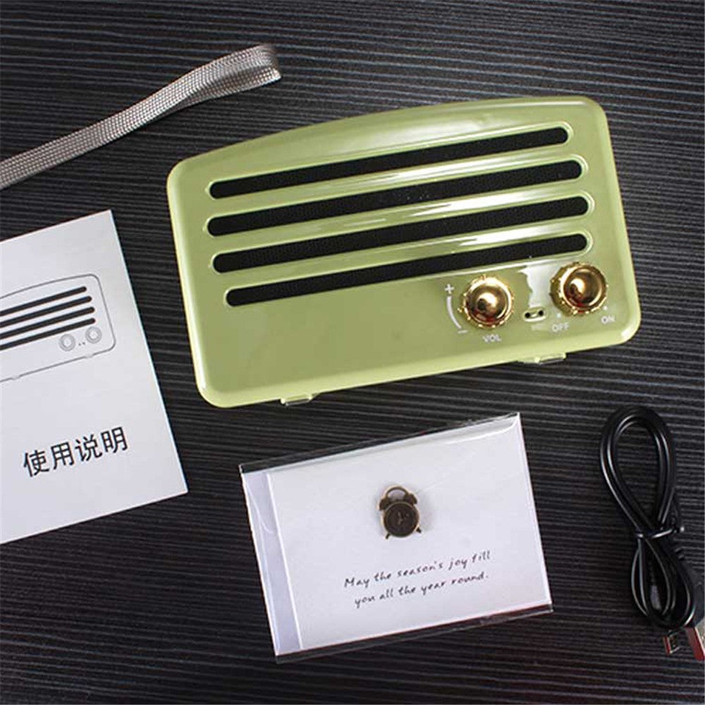 Retro Style Wireless Bluetooth-Compatible Speaker Mini Portable TF Card Slot Music Player