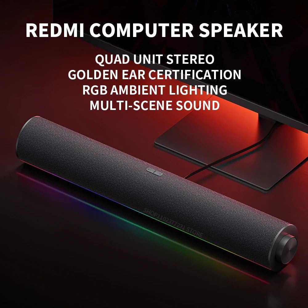 XIAOMI Redmi Computer Speaker RGB Light Bluetooth-compatible 5.0 Four Unit Two Channel Stereo Soundbar Built-In Mic
