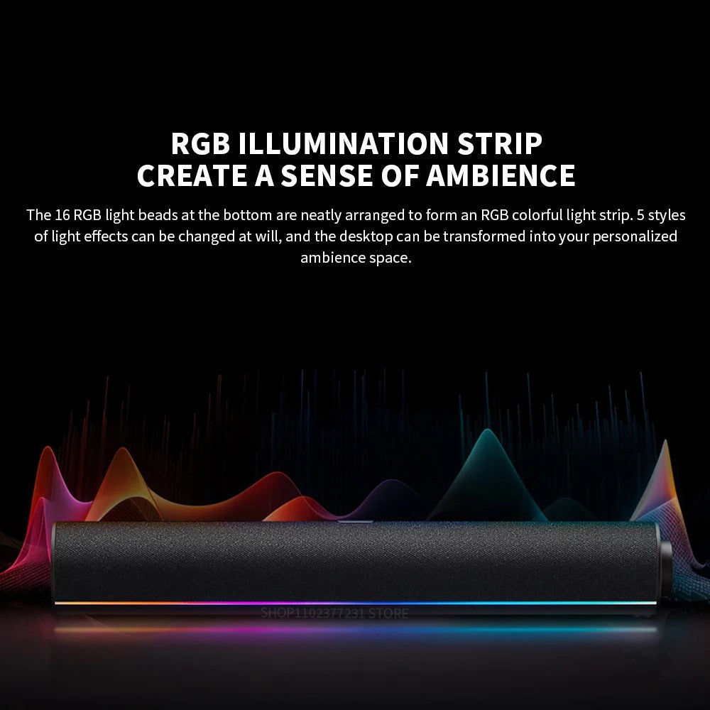 XIAOMI Redmi Computer Speaker RGB Light Bluetooth-compatible 5.0 Four Unit Two Channel Stereo Soundbar Built-In Mic