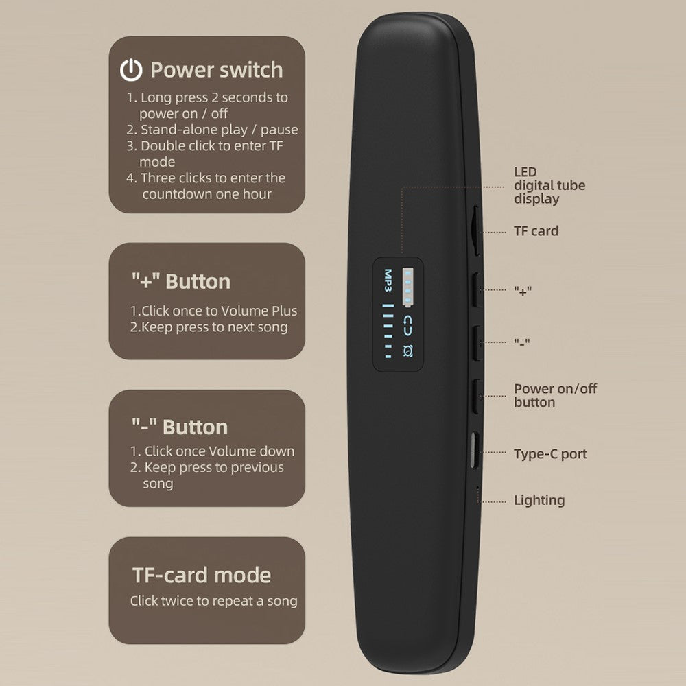 SMB-06 Smart Sleep Aid Under Pillow Music Box Bone Conduction Wireless Bluetooth-Compatible Speaker