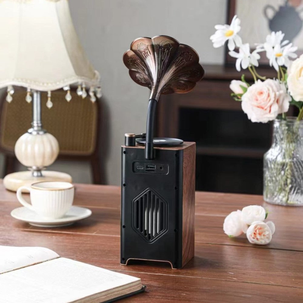 H3 Retro Gramophone Design Bluetooth-Compatible Speaker Wireless Desktop Sound Box