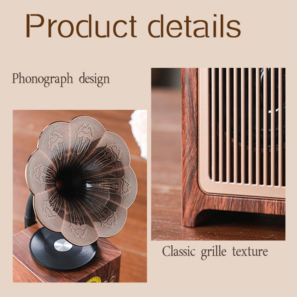 H3 Retro Gramophone Design Bluetooth-Compatible Speaker Wireless Desktop Sound Box