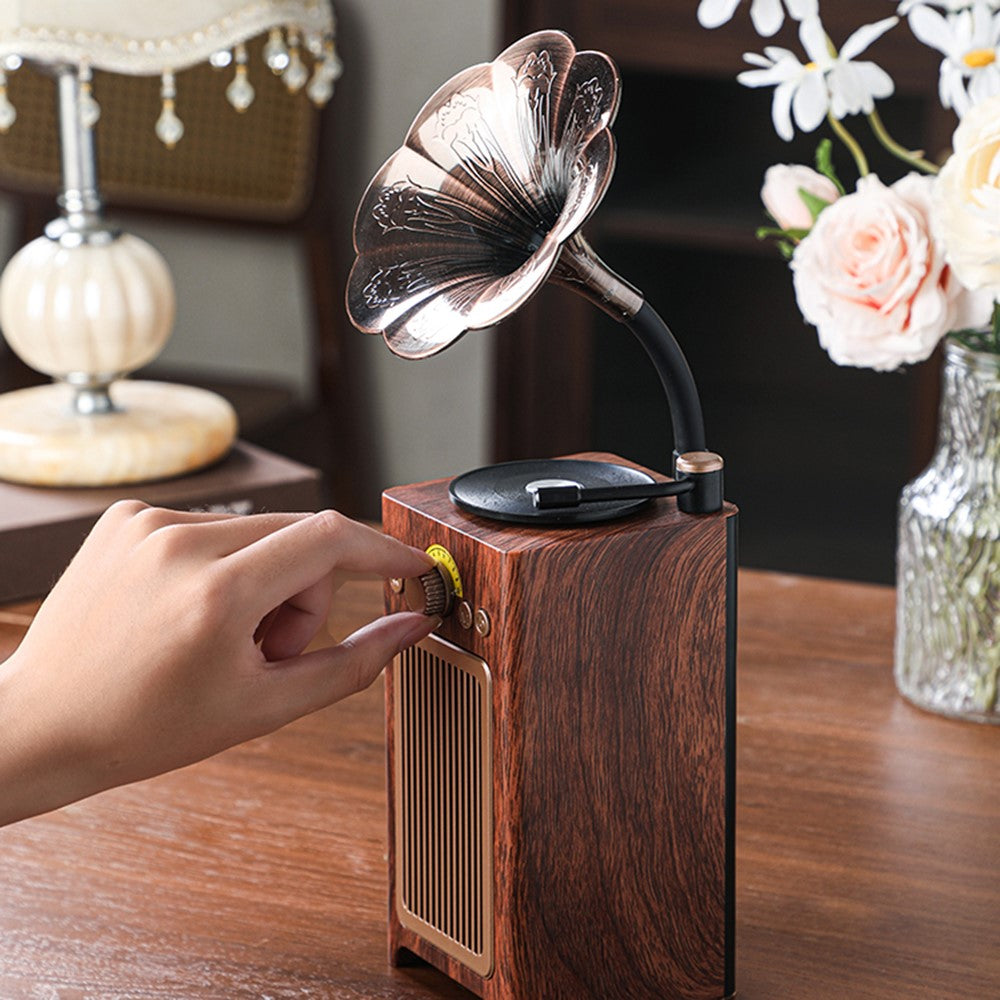 H3 Retro Gramophone Design Bluetooth-Compatible Speaker Wireless Desktop Sound Box