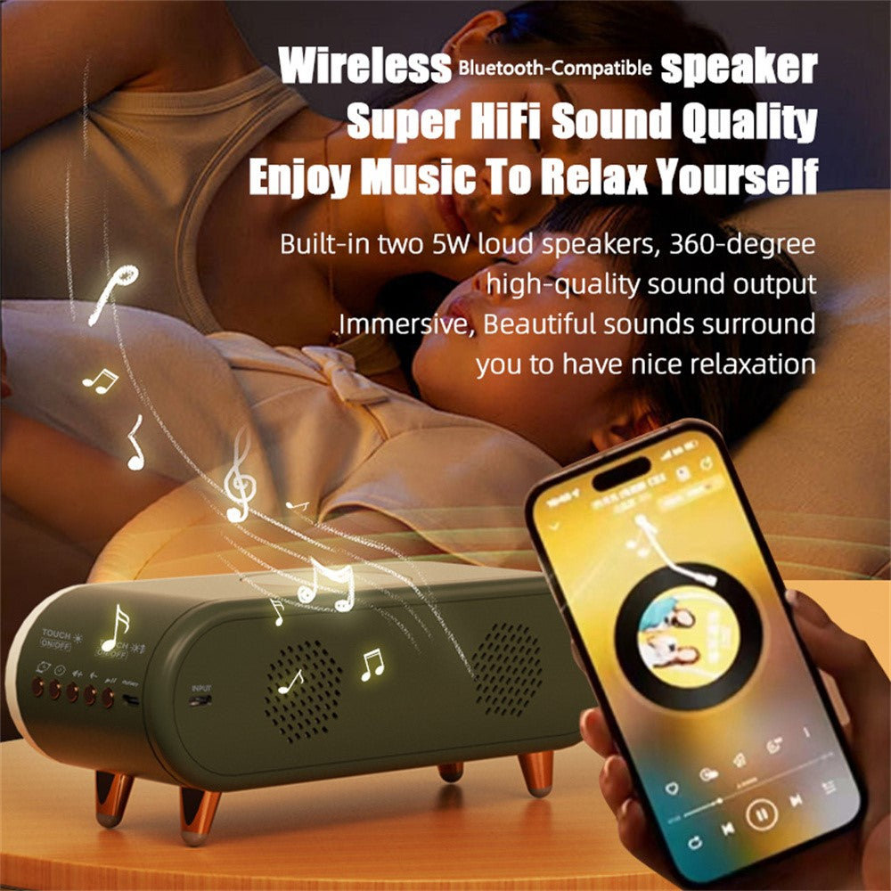 S608 Multifunctional Wireless Speaker Clock Bedside Lamp with Wireless Charging RGB Night Light