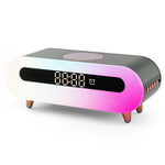 S608 Multifunctional Wireless Speaker Clock Bedside Lamp with Wireless Charging RGB Night Light