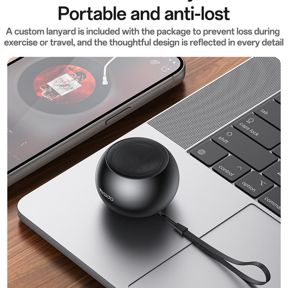 YESIDO YSW33 Bærbar TWS Bluetooth-kompatibel Højttaler Mini Trådløs Lydenhed i Aluminiumslegering