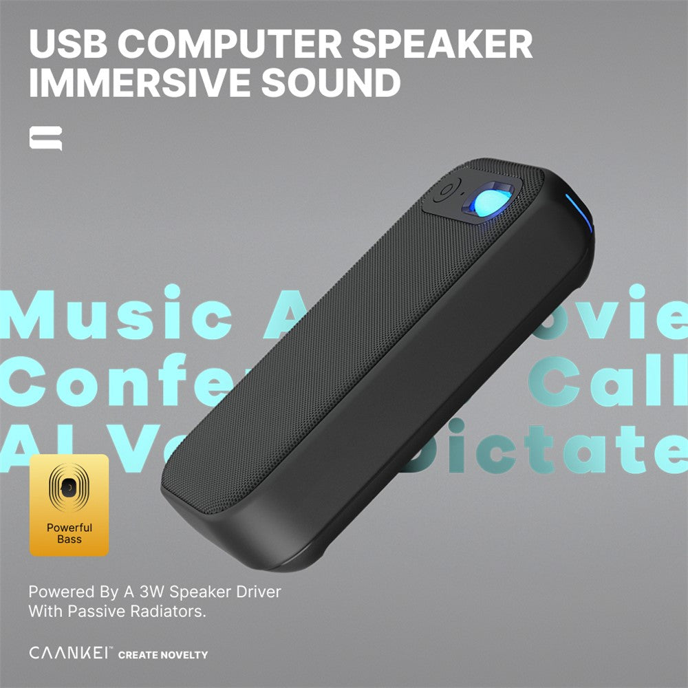 Desktop Conference Speaker RGB Light USB-C Wired Computer Speaker with Microphone