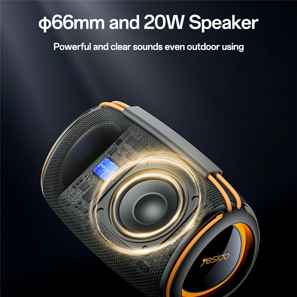 YESIDO YSW39 Multi Mode Playback Bluetooth-kompatibel Højttaler 20W Kraftfuld Lyd RGB Belysning Subwoofer