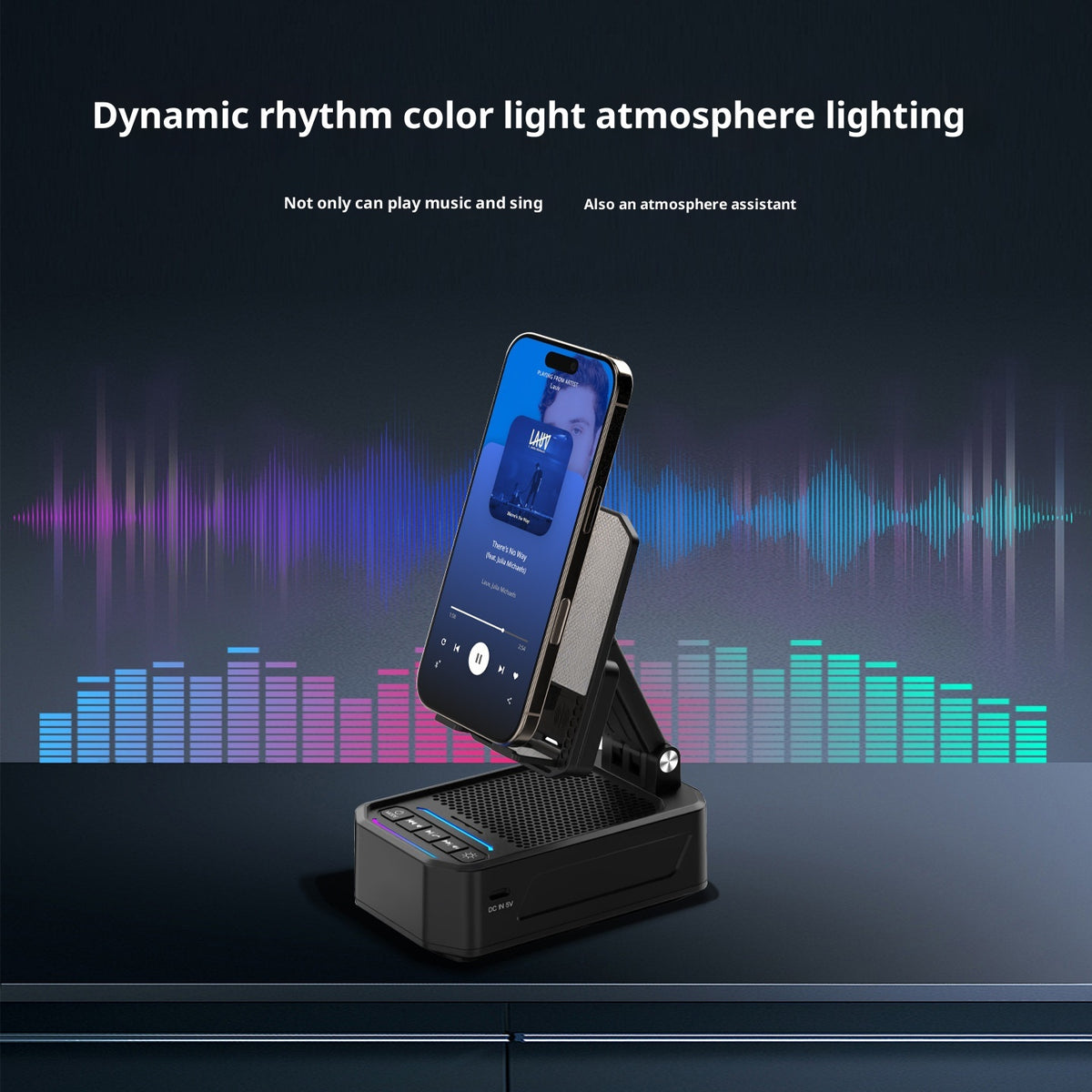 F31 Foldable 3-in-1 Bluetooth-compatible Speaker Phone Stand Emergency Rechargeable for Tablet iPhone Android