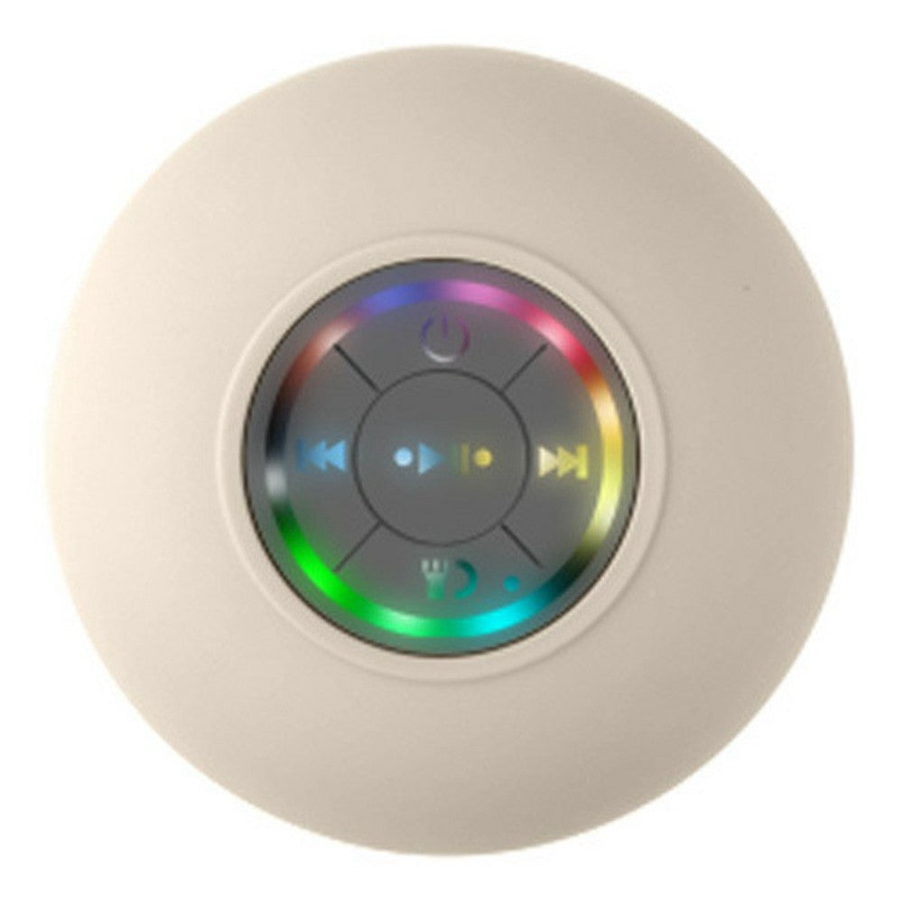 Wireless Bluetooth-Compatible Speaker with Suction Cup and LED Lights IPX4 Waterproof Portable Speaker for Bathroom Beach
