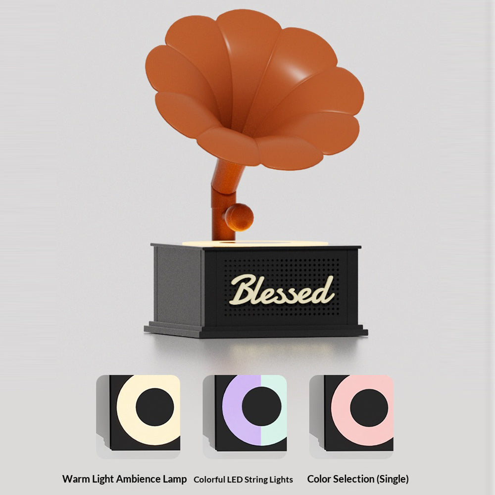 CYKE Retro Gramophone Bluetooth-compatible Speaker 7 Color Mood Light White Noise Machine TF Card Support